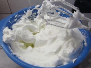Beaten egg whites for tiramisu
